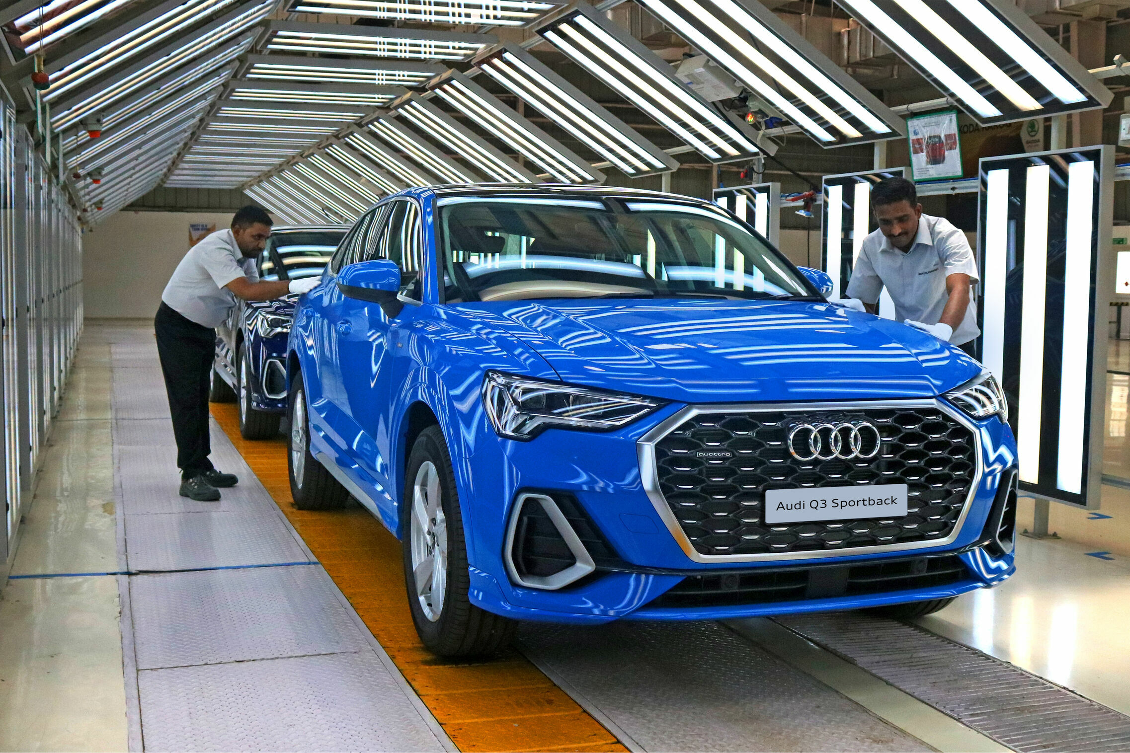 Der Audi Q3 Sportback wird seit Mai 2023 im indischen Aurangabad produziert. - Der Audi Q3 Sportback wird seit Mai 2023 im indischen Aurangabad produziert.