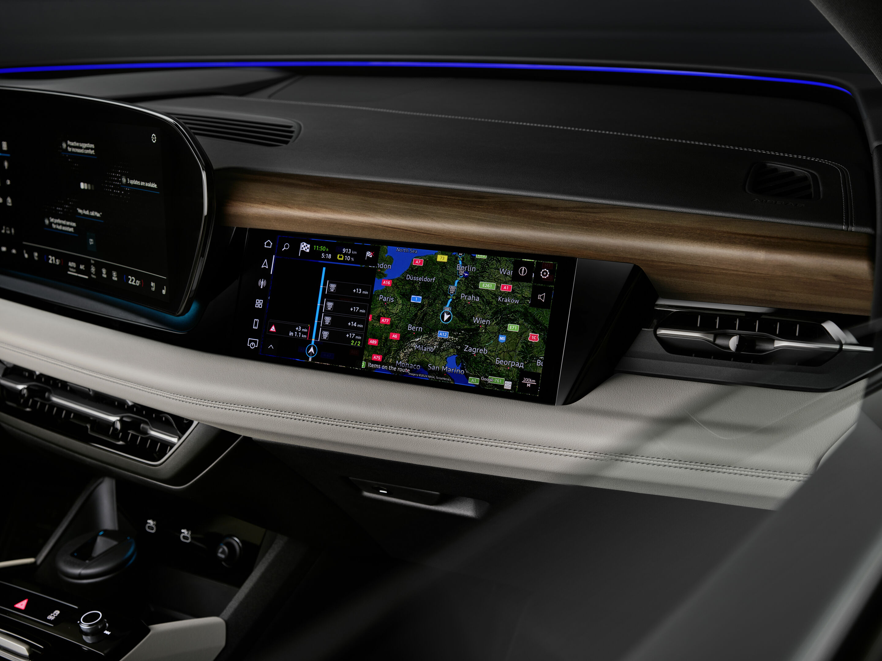 Audi e-tron Routenplaner - Der intelligente Assistent für elektrisches Fahren wurde für alle Modelle auf der Premium Platform Electric (PPE) deutlich weiterentwickelt. Nutzer erhalten grundsätzliche Informationen wie Ladeleistung oder Ladeanschlüsse und...