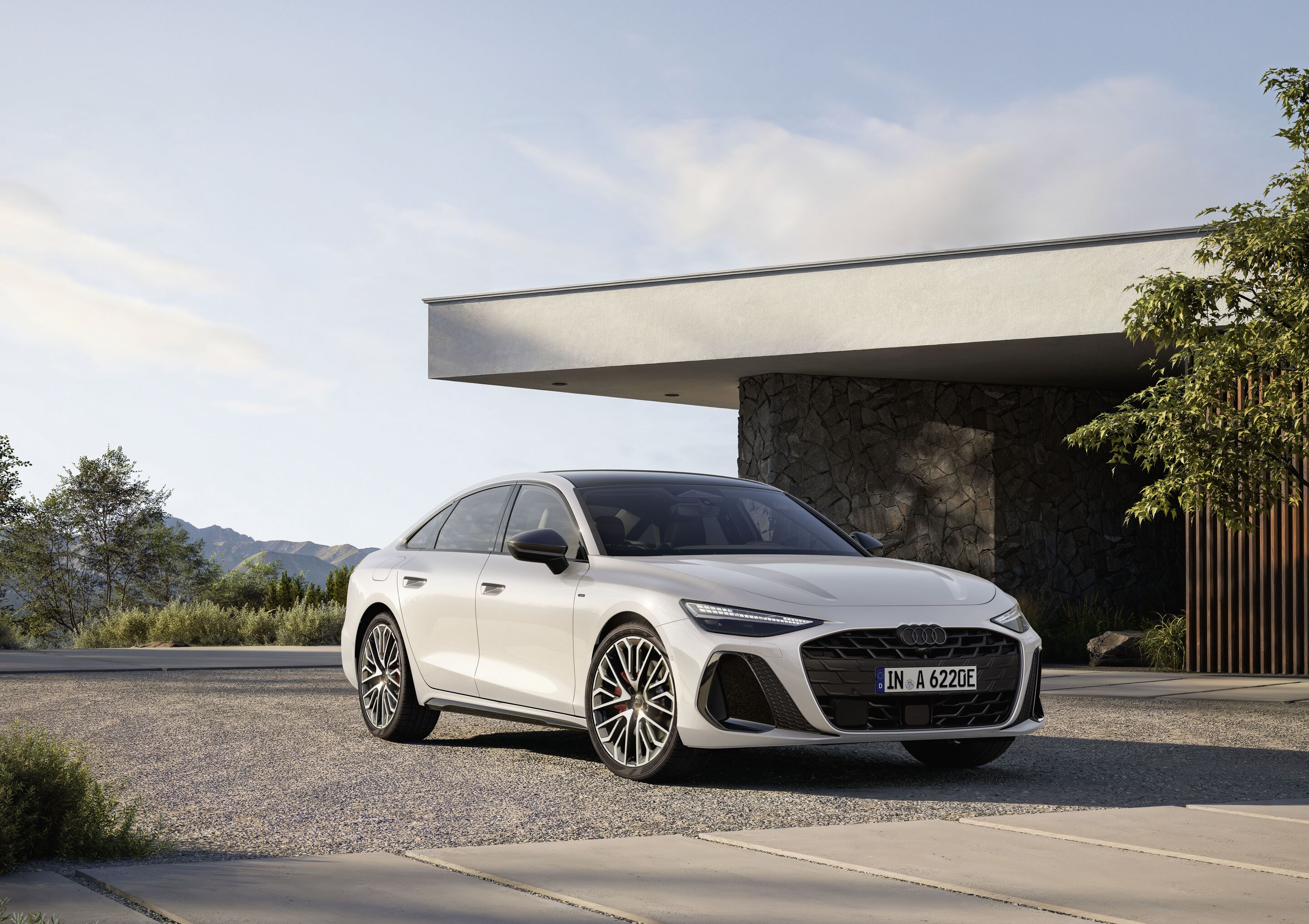 Audi A6 Limousine e-hybrid quattro - Standaufnahme,
Farbe: Gletscherweiß