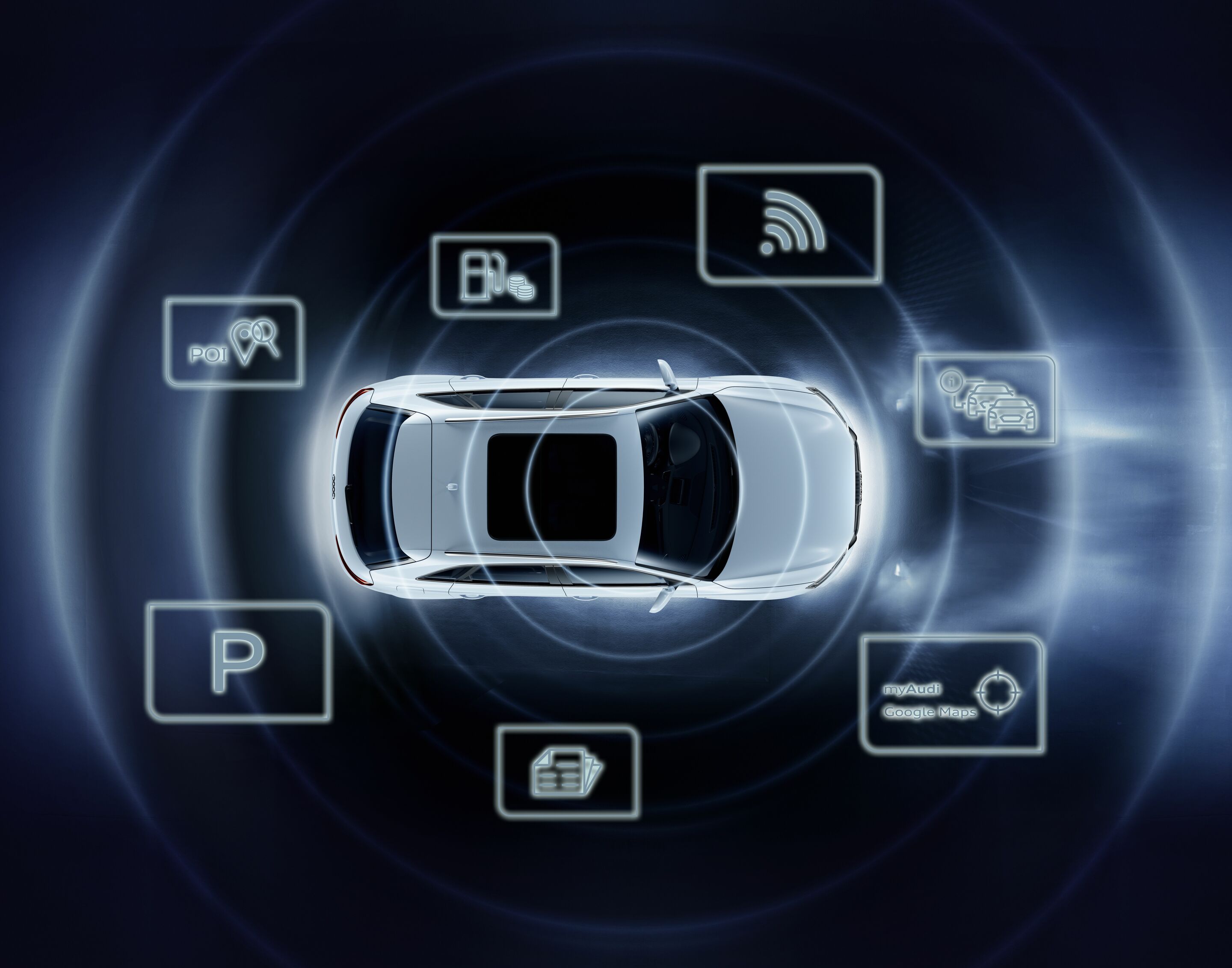 Illustration - Audi connect SIM - Mit der Audi connect SIM  ist die Nutzung der Audi connect Dienste ab Kauf des Neuwagens freigeschaltet.