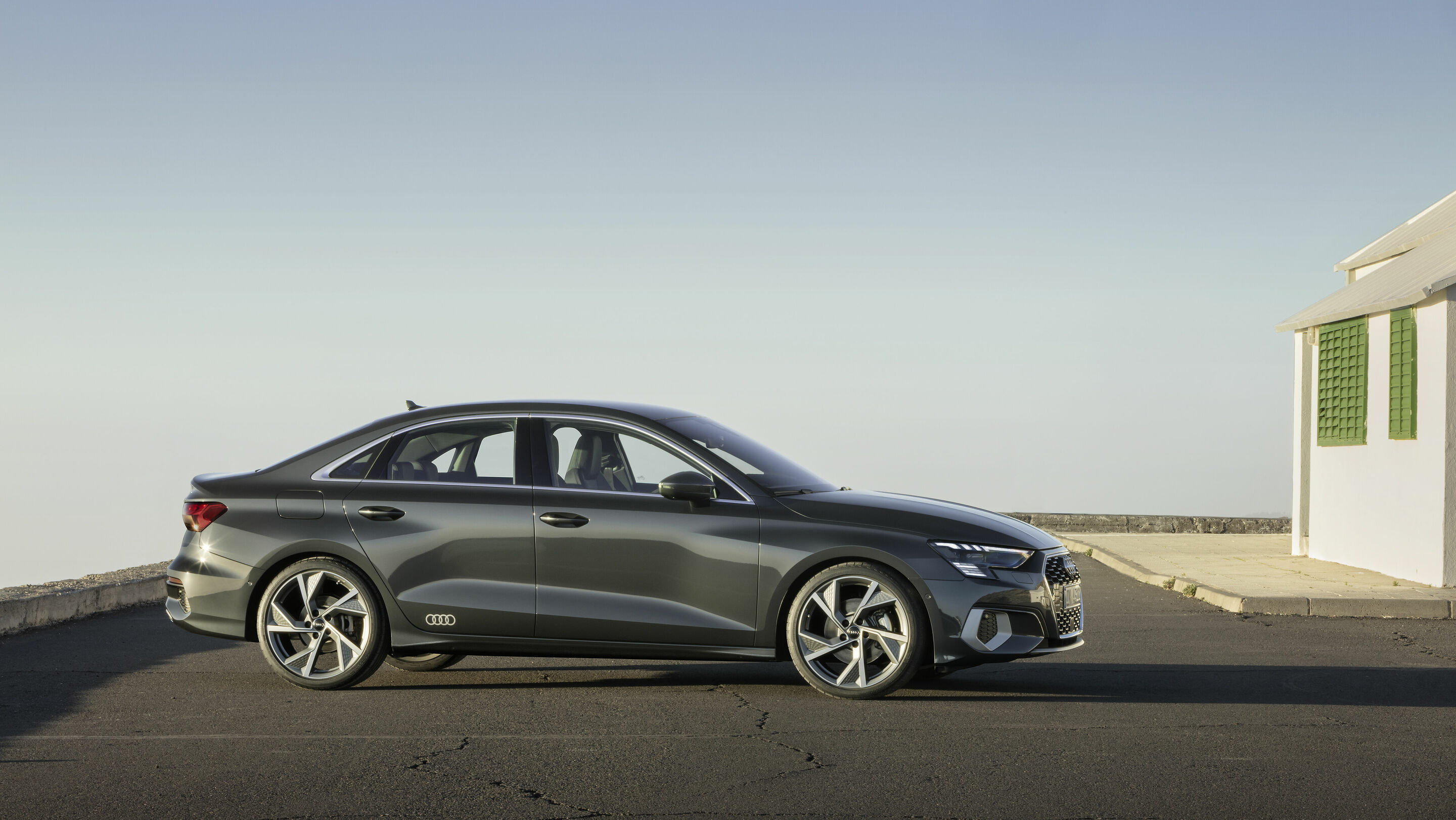 Audi A3 Sedan - Static photo,
Colour: Manhattan gray